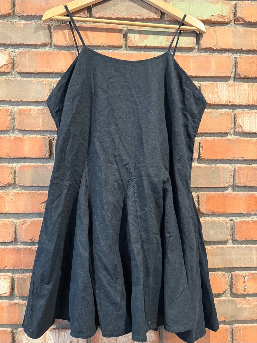 Black Fit and flare Dress with Panel Seams open back